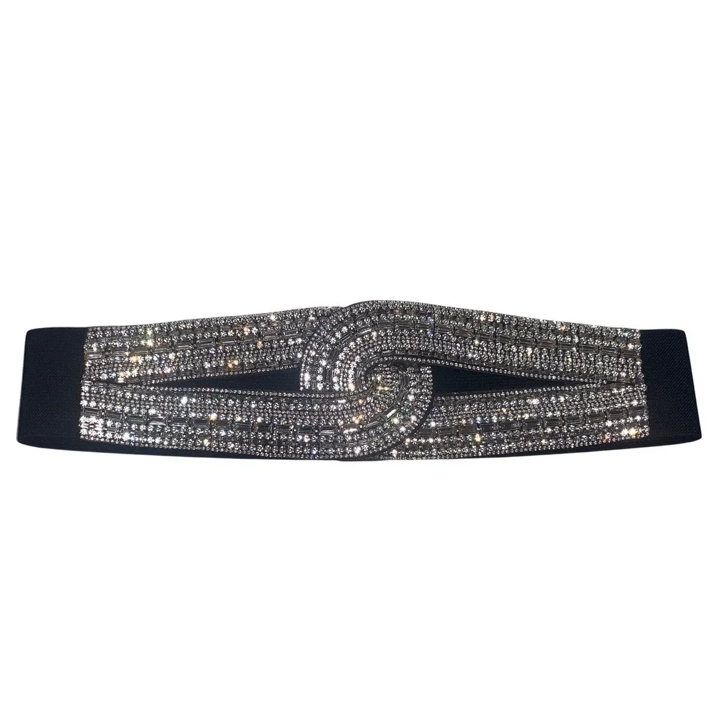 Women's Sparkle Rhinestone Elastic Embellished Belt